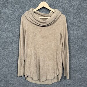 Barefoot‎ Dreams Sweater Size Small Cozy Ultra Lite Cowl Neck Tan Lounge Casual